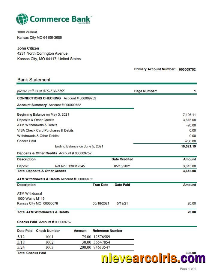 USA Commerce Bank excel pdf